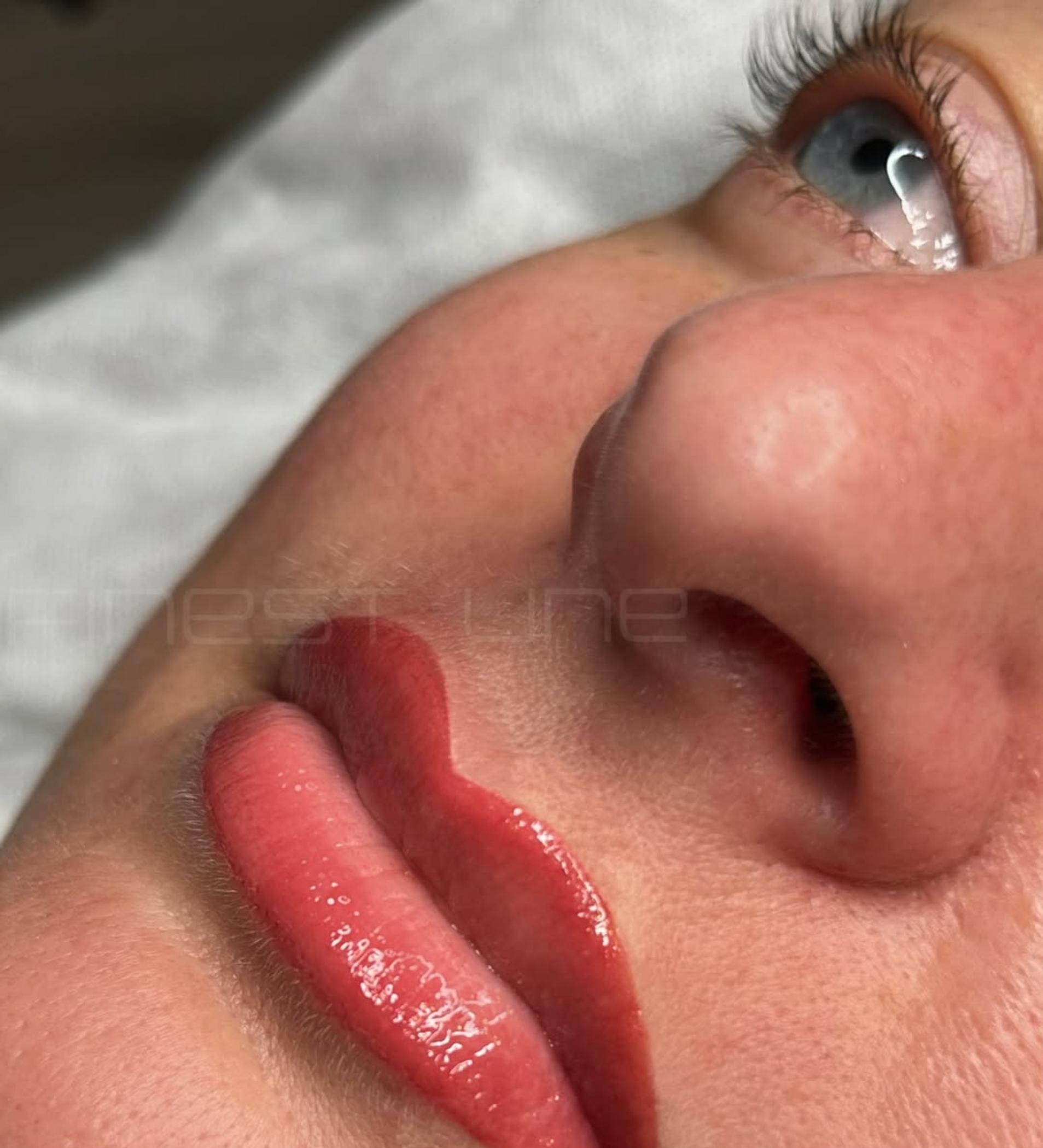 before after lip tattoo smoker correction