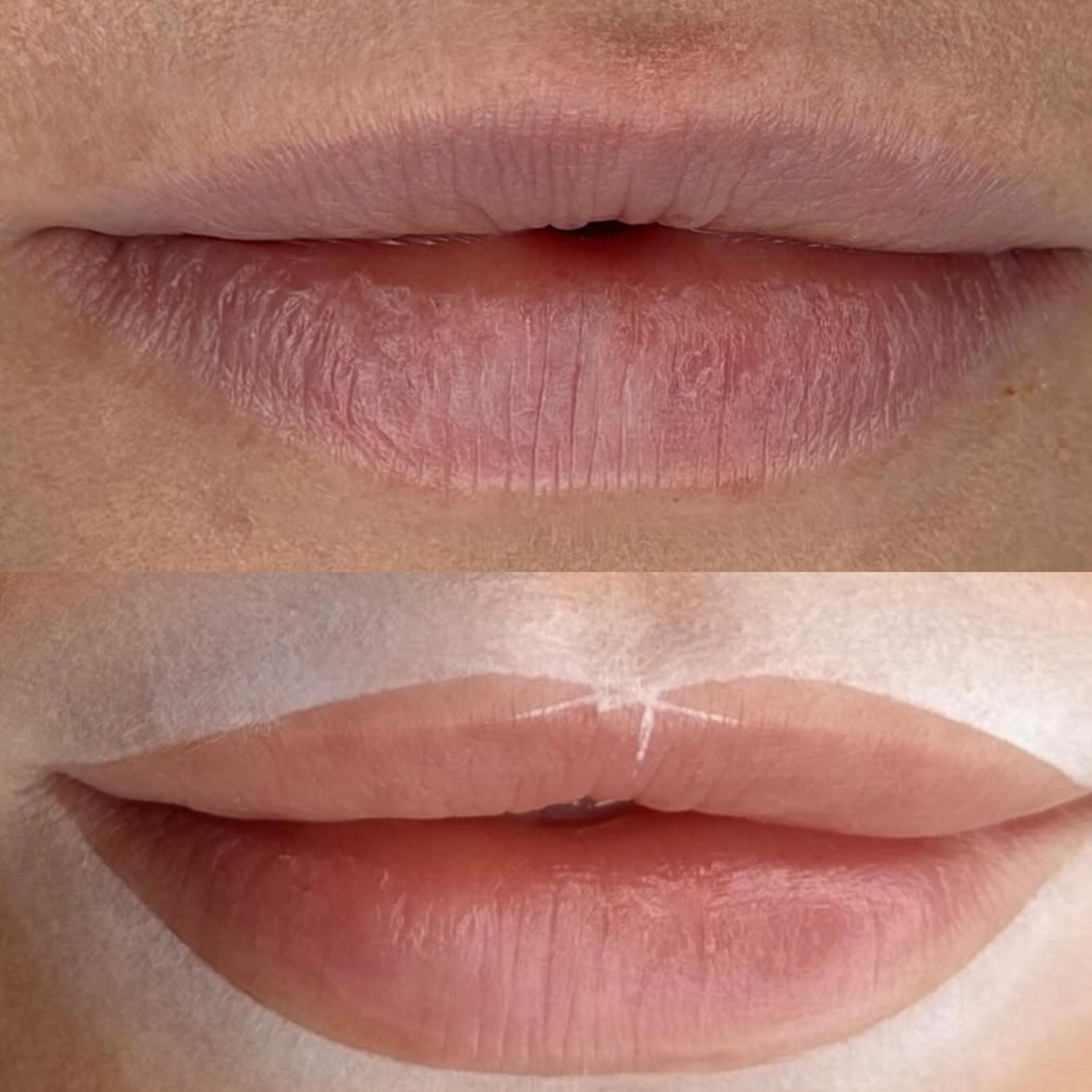 before and after lip tattoo healing