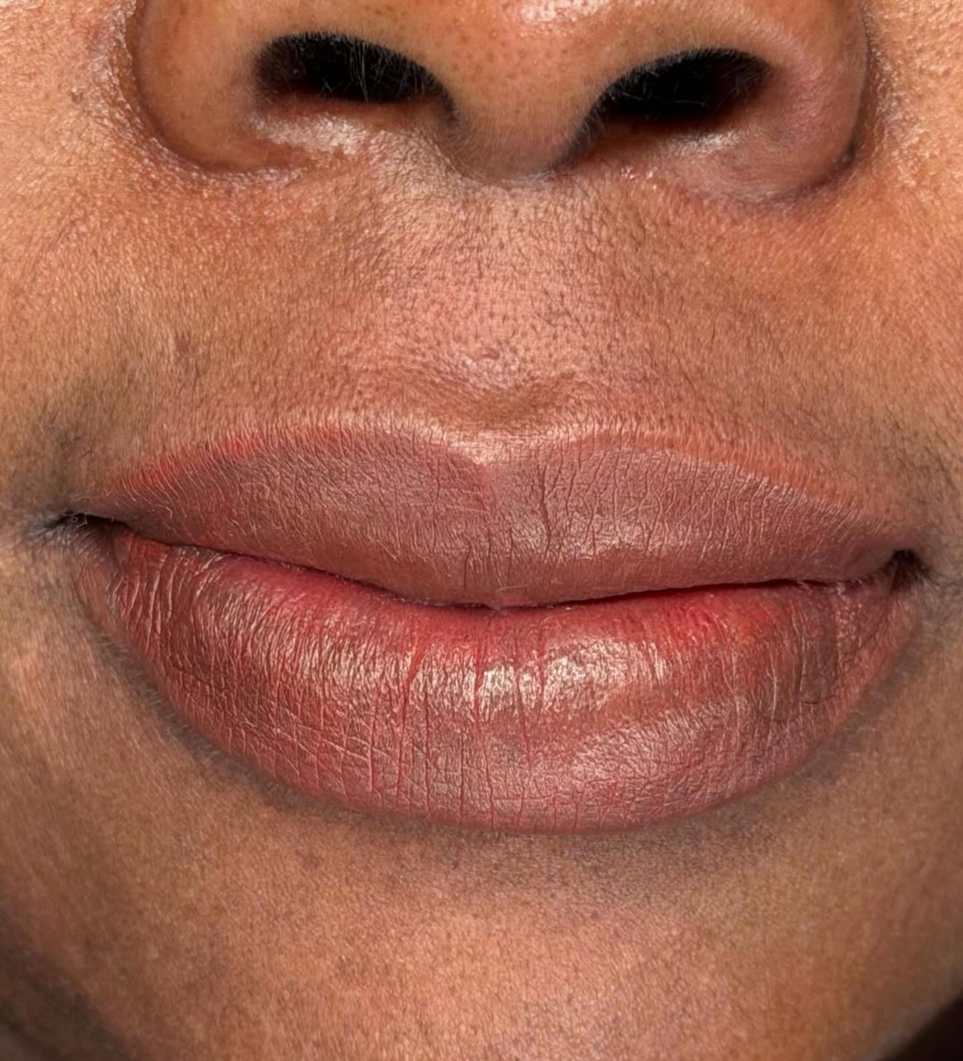 close up dark lip pigment detail