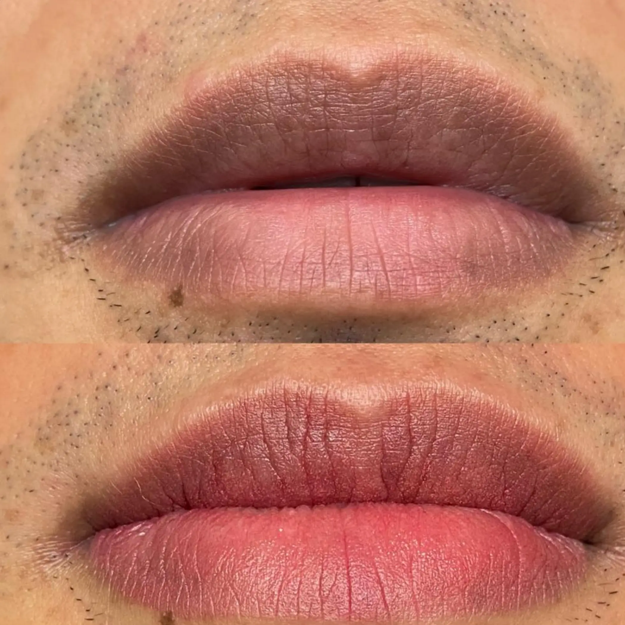close up natural lip blush pigmentation