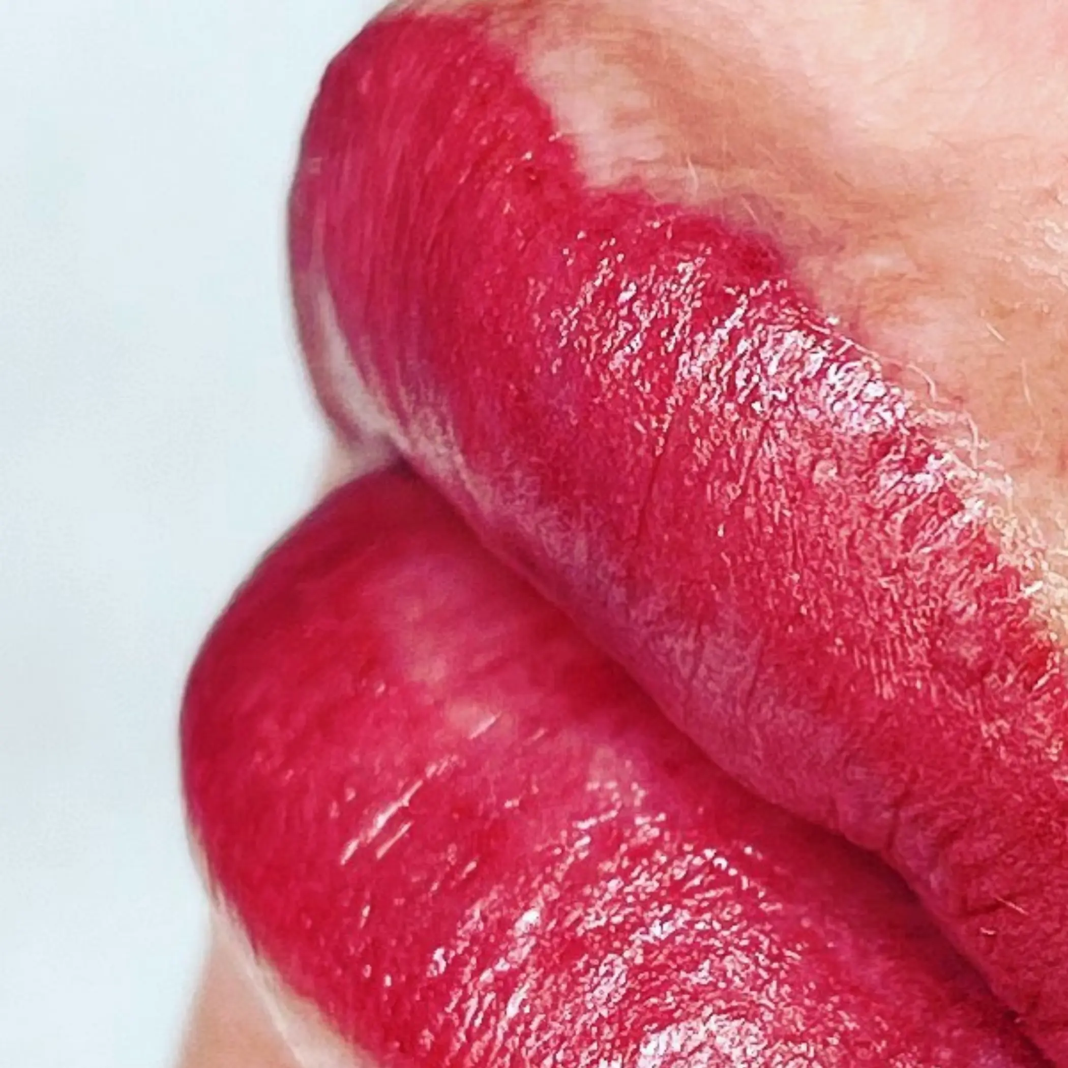 close up natural lip texture male